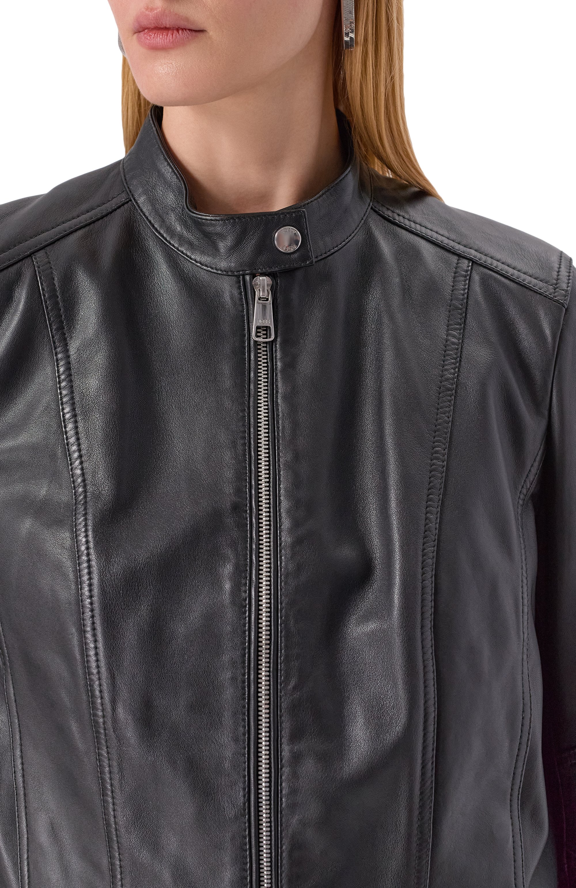 Кожаная куртка BOSS ORANGE, арт. 50545625, фото 5