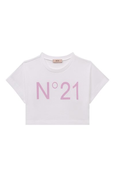 Укороченная футболка N21 белого цвета по цене 5995 руб., арт. N21558/N0153, фото 1 Укороченная футболка N21, арт. N21558/N0153, фото 1