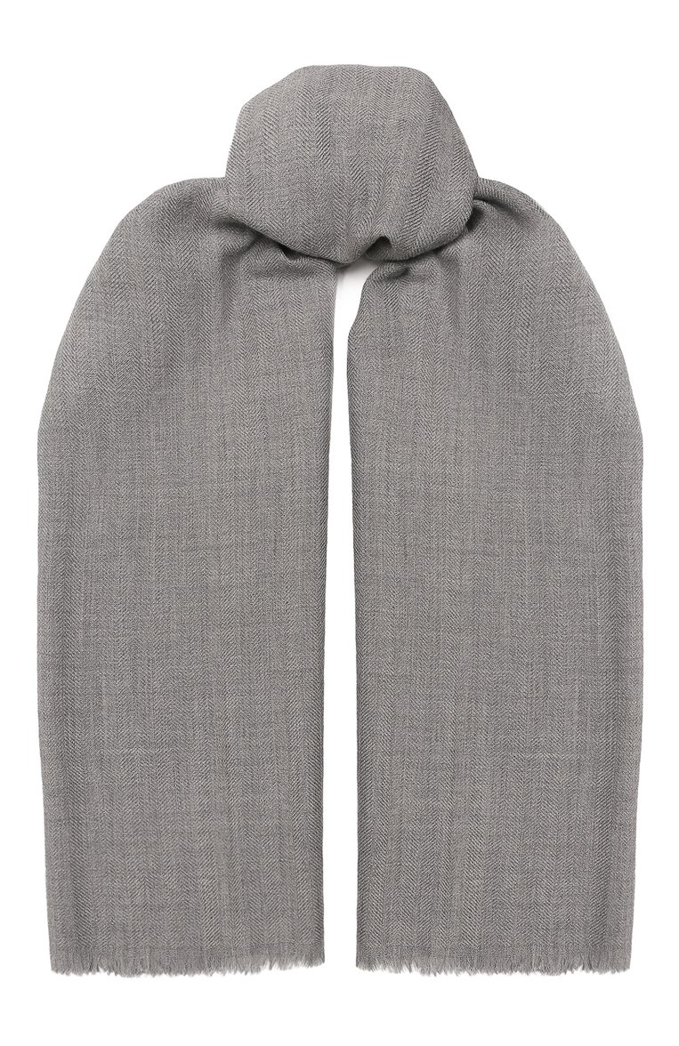 Мужской шарф из шерсти и кашемира ZEGNA серого цвета, арт. Z6L00SA6/26B | Фото 1 (Материал: Кашемир, Текстиль, Шерсть; Нос: Не проставлено; Материал сплава: Проставлено; Мужское Кросс-КТ: Шарфы - с бахромой; Кросс-КТ: шерсть, кашемир)