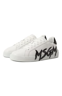Женские кожаные кеды MSGM белого цвета, арт. 3841MDS506/924 | Фото 1 (Материал внутренний: Натуральная кожа; Материал сплава: Проставлено; Материал внешний: Натуральная кожа; Драгоценные камни: Проставлено; Подошва: Платформа; Материал утеплителя: Без утеплителя; Стили: Кэжуэл; Кросс-КТ: Низкие)