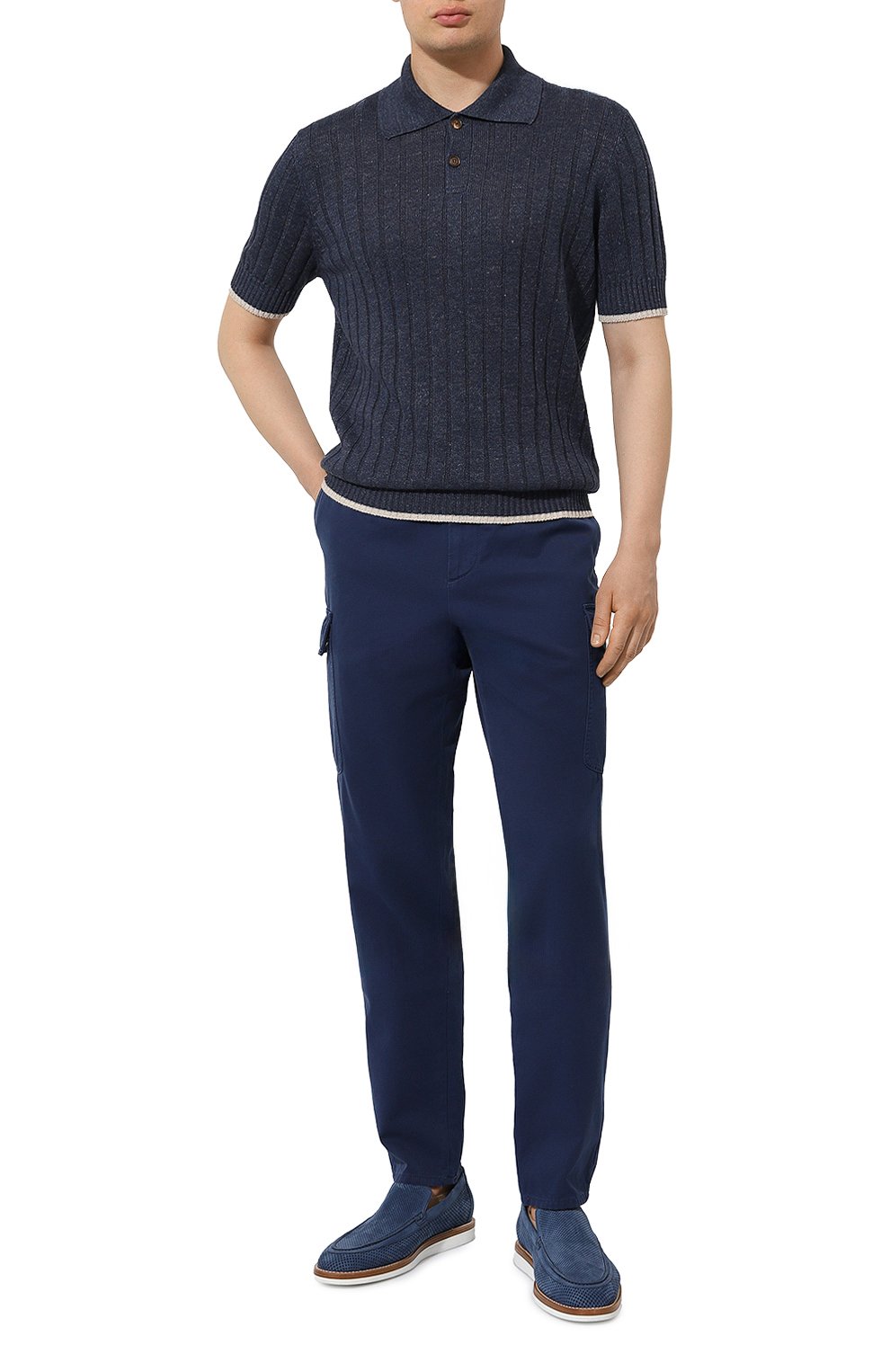 Поло изо льна и хлопка BRUNELLO CUCINELLI, арт. M2L70B2256, фото 2