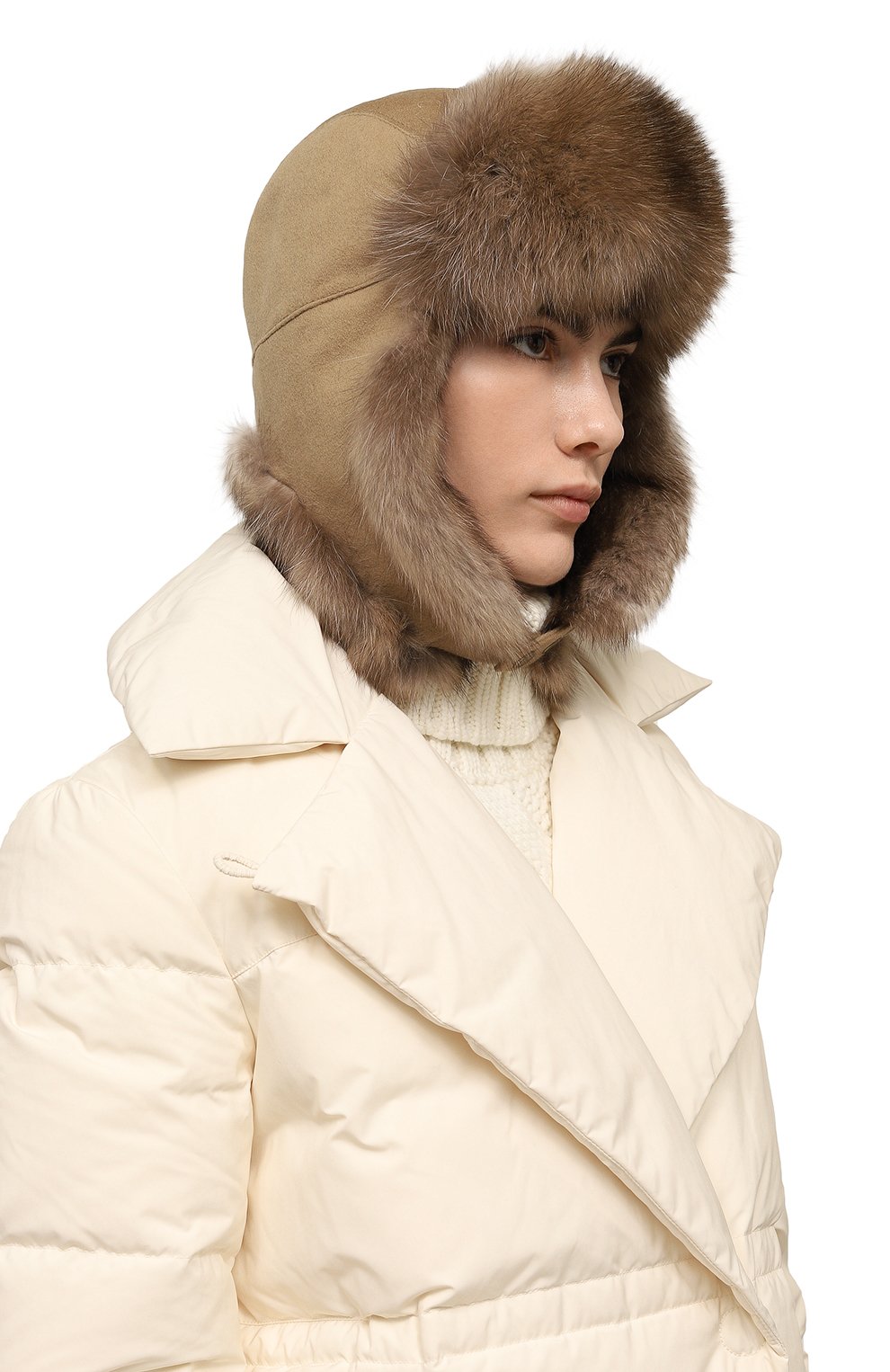 Кашемировая шапка-ушанка с мехом соболя VICTORIA KUSENKOVA, арт. 099103605153, фото 2