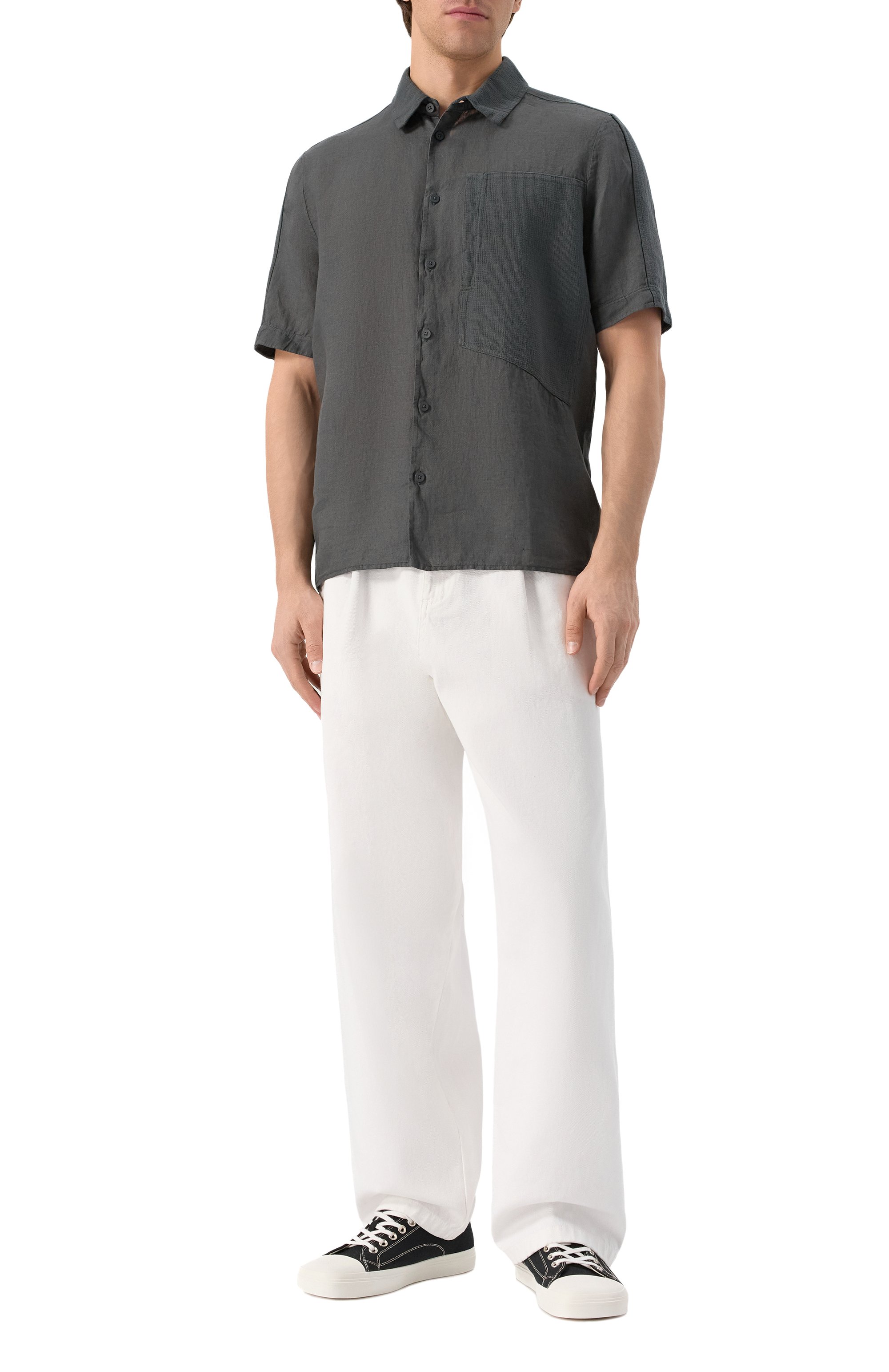 Рубашка изо льна и хлопка TRANSIT, арт. CFUTRZV312, фото 2