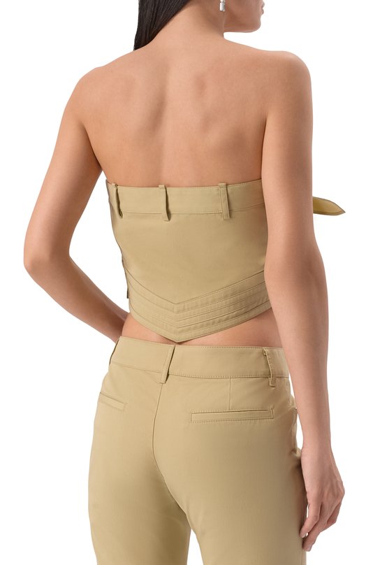 Хлопковый топ Off-White 0WAD25RS25FAB0016100 Бежевый  0WAD25RS25FAB0016100 Фото 4