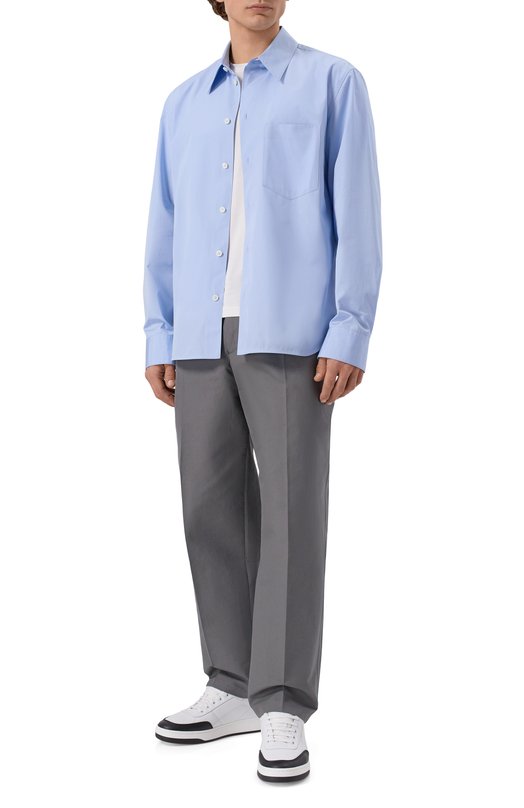 Хлопковая рубашка Jil Sander J22DL0352/J45001 Голубой  J22DL0352/J45001 Фото 2