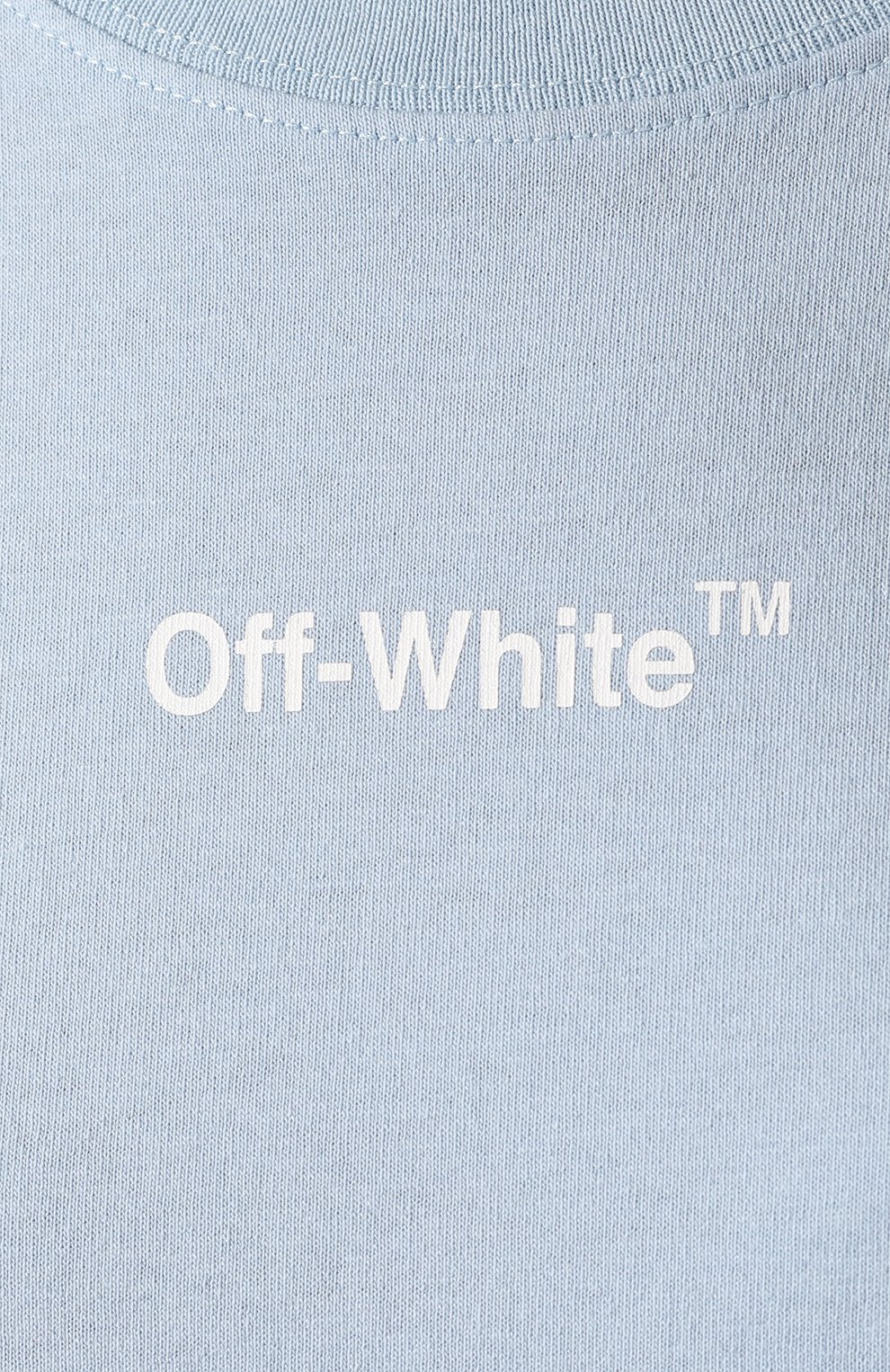Хлопковая футболка OFF-WHITE голубого цвета по цене 19950 руб., арт. 0WAA049R20B070433301, фото 5 Хлопковая футболка OFF-WHITE, арт. 0WAA049R20B070433301, фото 5