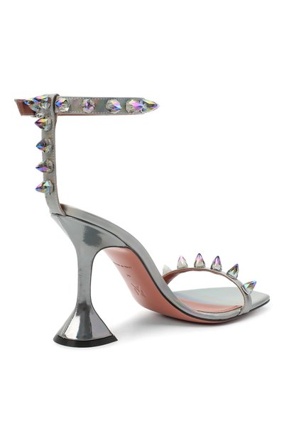 Кожаные босоножки julia AMINA MUADDI, арт. JULIASANDAL/H0L0GRAM/SILVER, фото 4