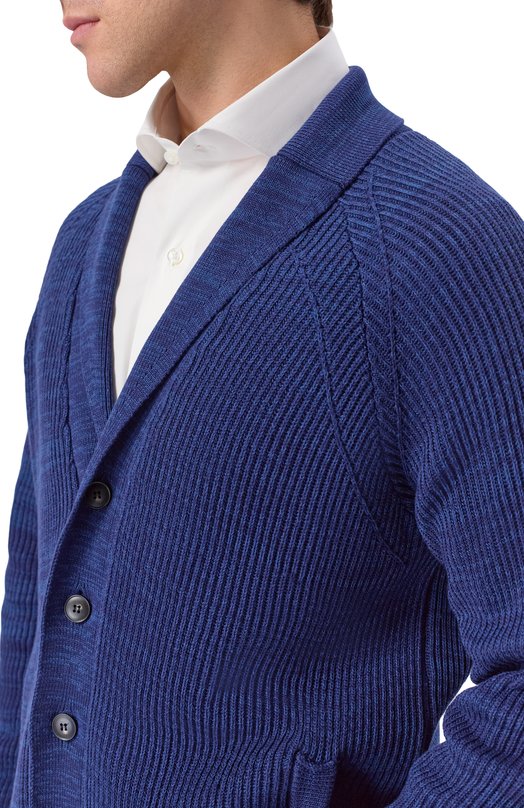 Хлопковый кардиган Canali C1182/MK02469 Синий  C1182/MK02469 Фото 5