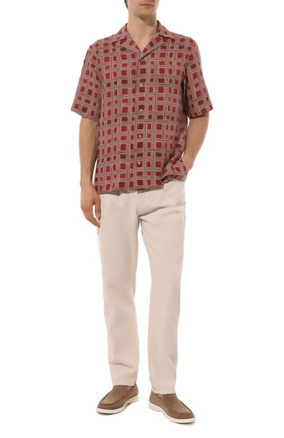 Льняная рубашка CORNELIANI бордового цвета по цене 44700 руб., арт. 91IH04-3111965, фото 2 Льняная рубашка CORNELIANI, арт. 91IH04-3111965, фото 2
