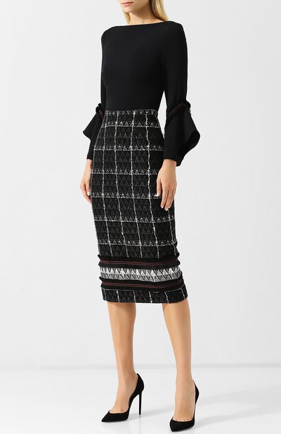  Приталенное платье-миди из смеси хлопка и шерсти ROLAND MOURET, арт. PW18/S0409/F8076, фото 3