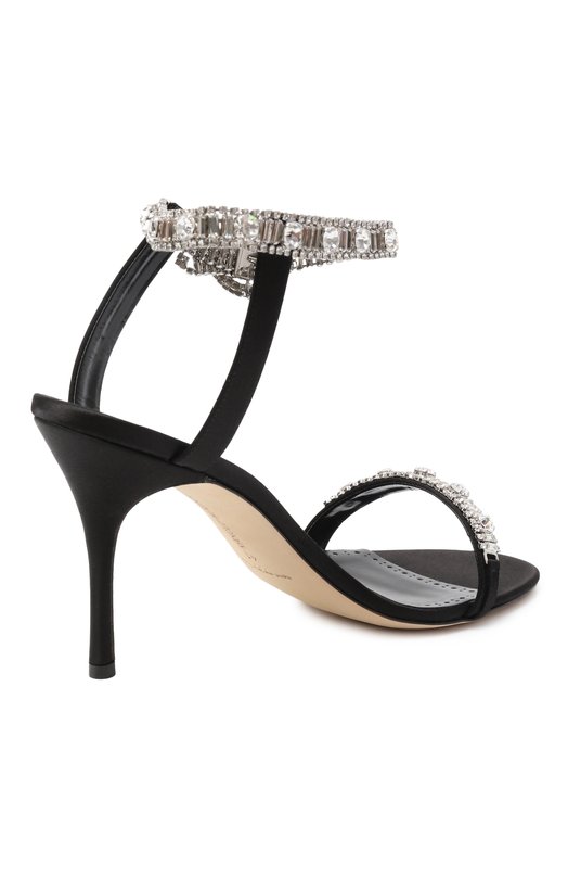 Текстильные босоножки Asasan 90 Manolo Blahnik 424-1930/SAT Чёрный  424-1930/SAT Фото 5