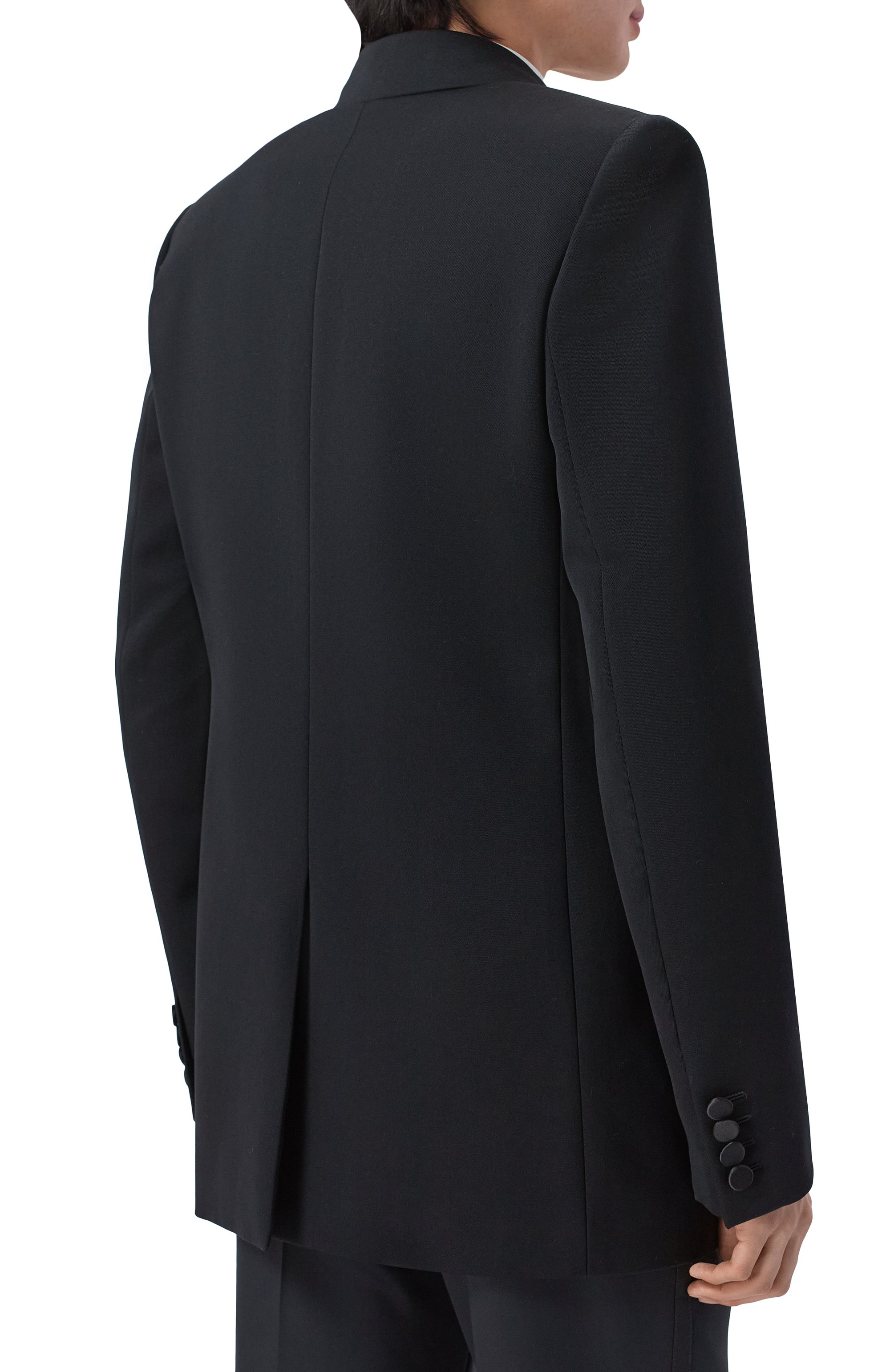 Шерстяной смокинг SAINT LAURENT черного цвета по цене 492500 руб., арт. 797220/Y7E63, фото 4 Шерстяной смокинг SAINT LAURENT, арт. 797220/Y7E63, фото 4
