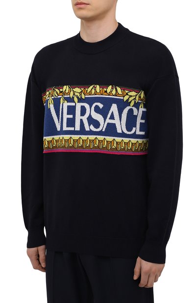 Свитер из хлопка и шерсти VERSACE, арт. 1001335/1A00980, фото 3