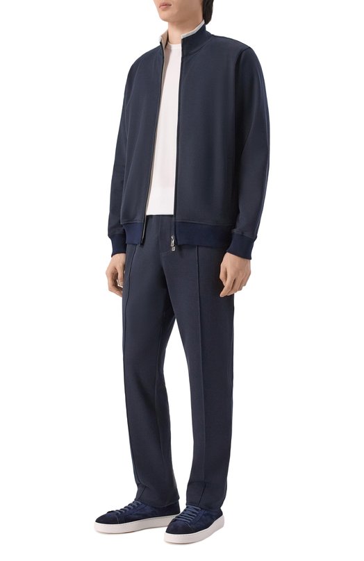 Брюки из хлопка и шелка Capobianco 20M708.DS00._001 Синий  20M708.DS00._001 Фото 2