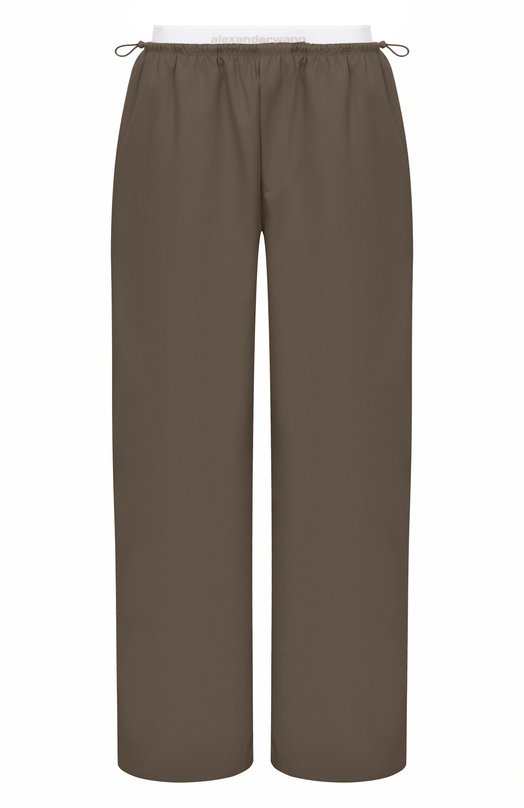 Хлопковые брюки Alexander Wang 1WC1264969 Хаки 1WC1264969