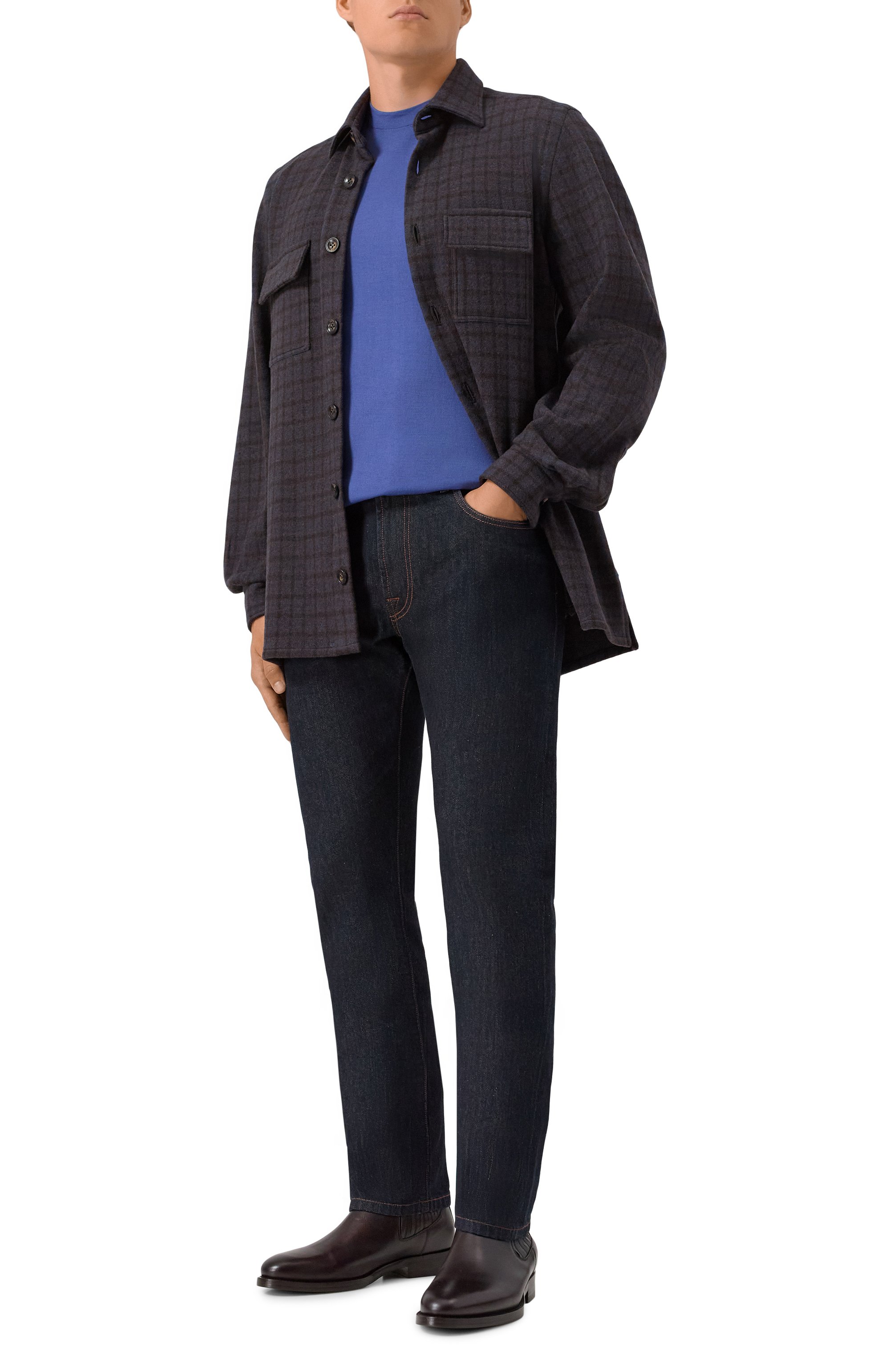 Шерстяной джемпер MVST синего цвета по цене 131000 руб., арт. M0-M25.1MM.K402/44-60, фото 2 Шерстяной джемпер MVST, арт. M0-M25.1MM.K402/44-60, фото 2