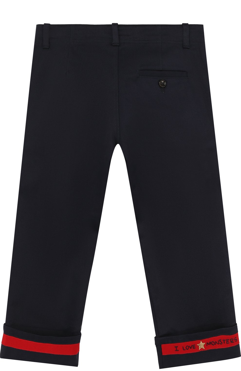 Хлопковые брюки с отворотами и контрастной нашивкой GUCCI, арт. 499974/XBD87, фото 2