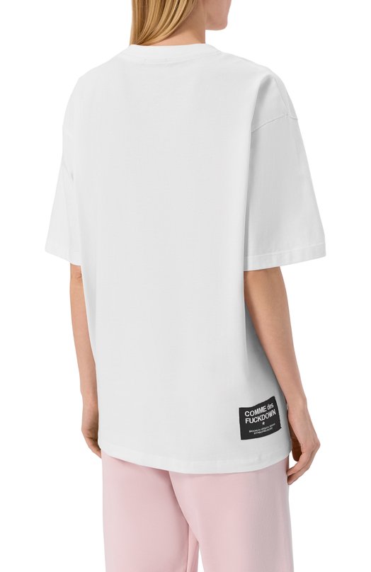 Хлопковая футболка Comme des Fuckdown CFABW01665 Белый  CFABW01665 Фото 4