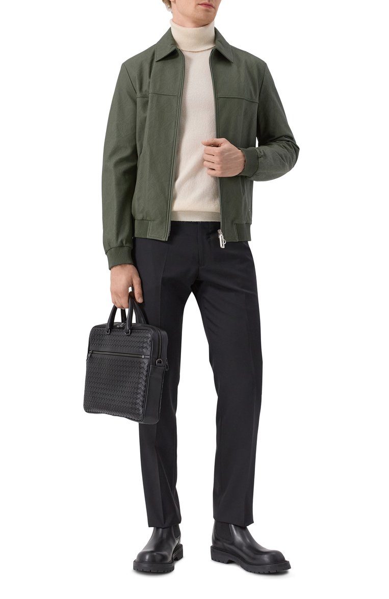 Мужская портфель BOTTEGA VENETA черного цвета, арт. 516110/V47W1 | Фото 7 (Сумки-технические: Портфели; Ремень/цепочка: На ремешке; Размер: large; Материал: Натуральная кожа)