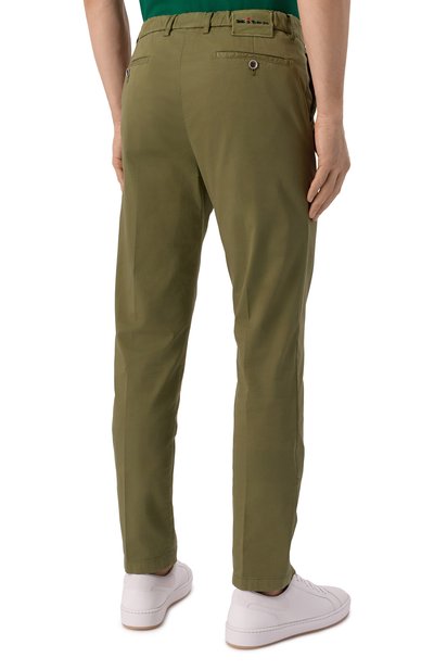 Хлопковые брюки KITON хаки цвета по цене 110500 руб., арт. UFPPEK0600F08, фото 4 Хлопковые брюки KITON, арт. UFPPEK0600F08, фото 4