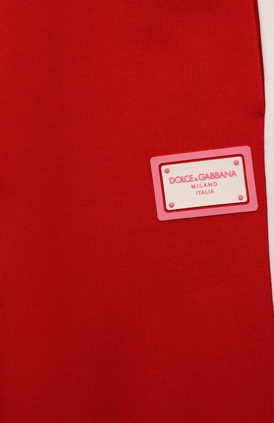 Хлопковые брюки DOLCE & GABBANA красного цвета по цене 41750 руб., арт. L5JPE2/G7NNW, фото 3 Хлопковые брюки DOLCE & GABBANA, арт. L5JPE2/G7NNW, фото 3
