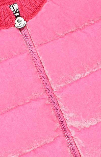 Шерстяной кардиган на молнии MONCLER ENFANT розового цвета по цене 39600 руб., арт. D2-954-94502-05-979CB/8-10A, фото 3 Шерстяной кардиган на молнии MONCLER ENFANT, арт. D2-954-94502-05-979CB/8-10A, фото 3