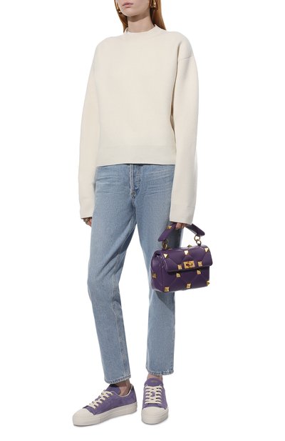 Сумка roman stud medium VALENTINO фиолетового цвета по цене 369000 руб., арт. XW2B0I82/BSF, фото 3 Сумка roman stud medium VALENTINO, арт. XW2B0I82/BSF, фото 3