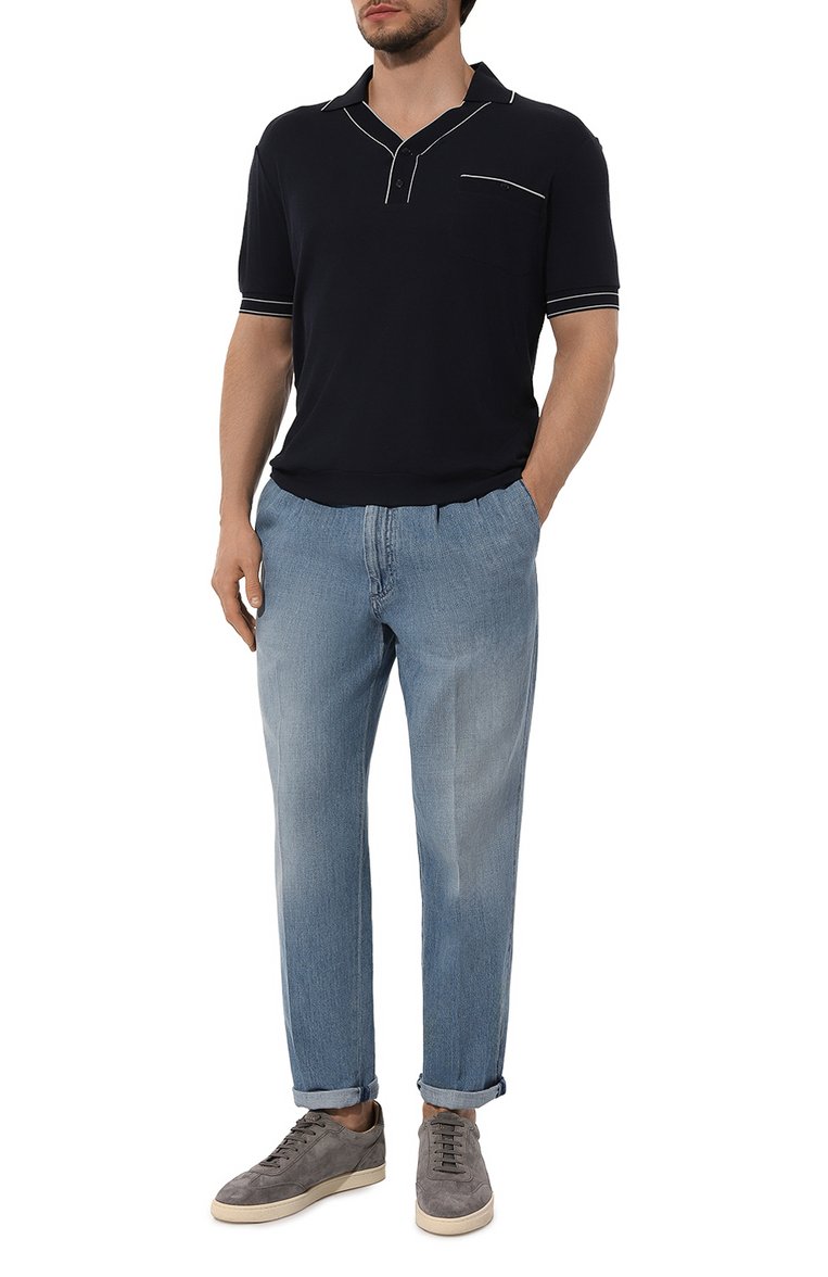 Поло из вискозы и шерсти GIORGIO ARMANI, арт. 3DSF60/SJNLZ, фото 1