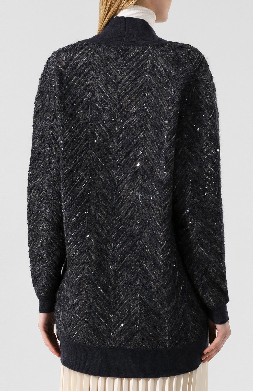 Кардиган BRUNELLO CUCINELLI темно-синего цвета по цене 376500 руб., арт. M7XR01806, фото 4 Кардиган BRUNELLO CUCINELLI, арт. M7XR01806, фото 4