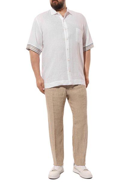 Льняные брюки PAUL&SHARK бежевого цвета по цене 39950 руб., арт. 23414041/62-64, фото 2 Льняные брюки PAUL&SHARK, арт. 23414041/62-64, фото 2