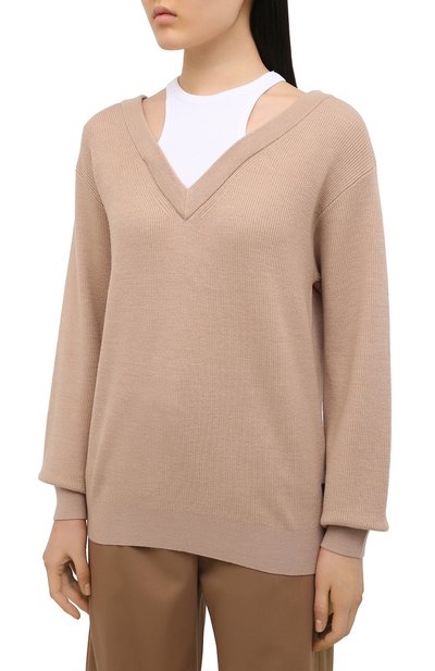 Шерстяной пуловер ALEXANDERWANG.T бежевого цвета по цене 49600 руб., арт. 4KC1201038, фото 3 Шерстяной пуловер ALEXANDERWANG.T, арт. 4KC1201038, фото 3
