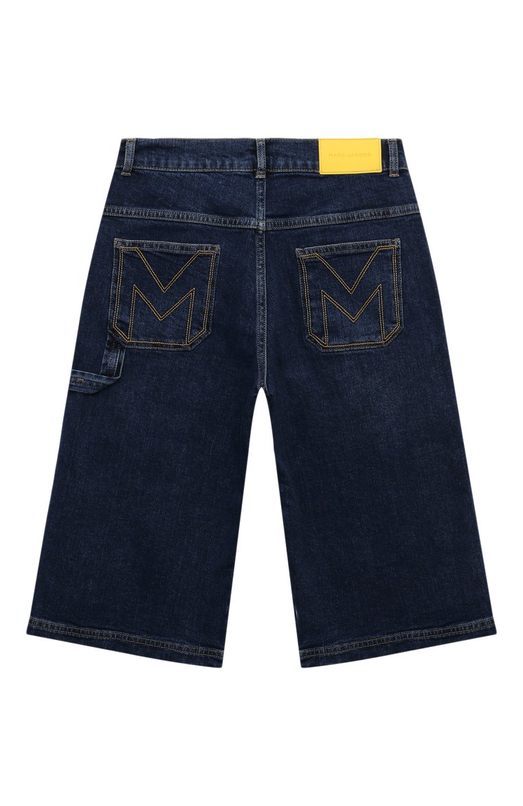 Детские джинсовые шорты MARC JACOBS (THE) темно-синего цвета, арт. W60189/12A+ | Фото 2 (Нос: Не проставлено; Материал сплава: Проставлено; Материал внешний: Хлопок, Деним; Кросс-КТ: Деним; Ростовка одежда: 13 - 15 лет | 158 см)