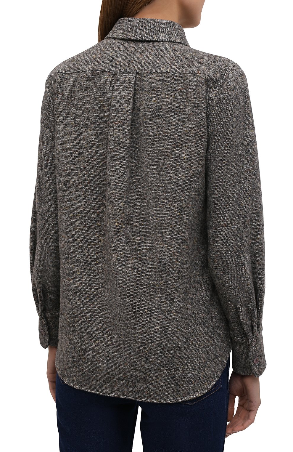 Рубашка из шерсти и шелка CHLOÉ темно-серого цвета по цене 192500 руб., арт. CHC21WHT16065, фото 4 Рубашка из шерсти и шелка CHLOÉ, арт. CHC21WHT16065, фото 4
