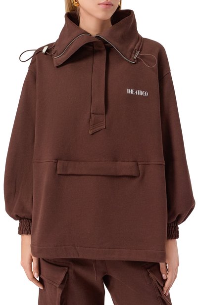 Хлопковый свитшот-анорак THE ATTICO, арт. 251WCB00091/JJF007AA, фото 3