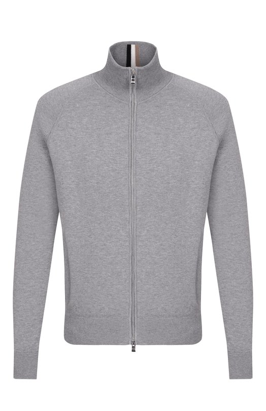 Кардиган из хлопка и шерсти BOSS 50543150 Серый 50543150