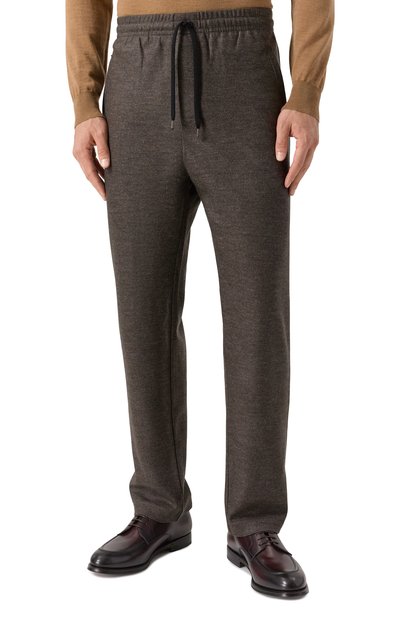 Шерстяные брюки HARRIS WHARF LONDON темно-коричневого цвета по цене 64350 руб., арт. CW7016MVA, фото 3 Шерстяные брюки HARRIS WHARF LONDON, арт. CW7016MVA, фото 3