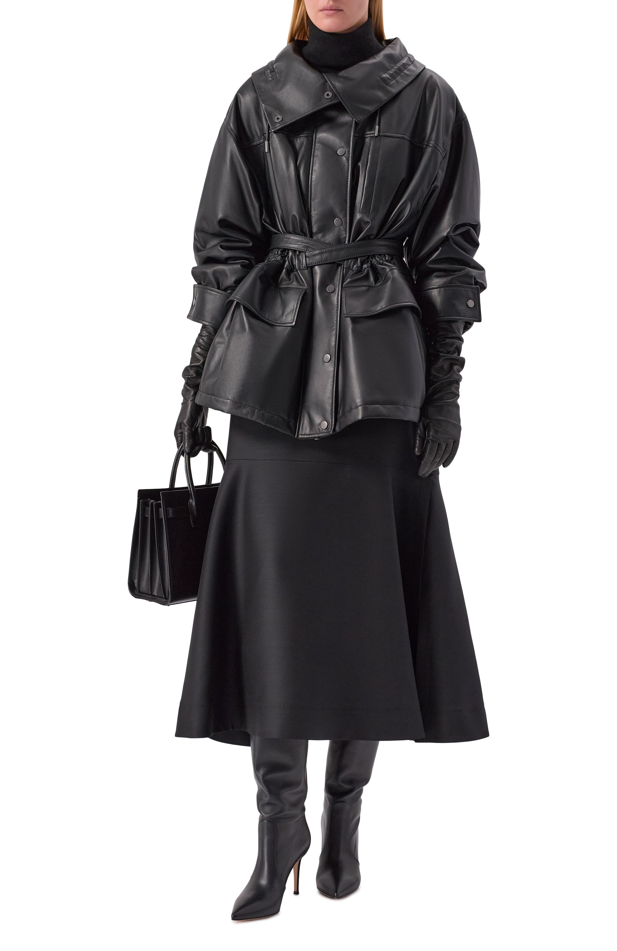 Кожаная парка MVST черного цвета по цене 625500 руб., арт. M25.1PW.L005/BIG SIZE/NEW PARIS, фото 2 Кожаная парка MVST, арт. M25.1PW.L005/BIG SIZE/NEW PARIS, фото 2