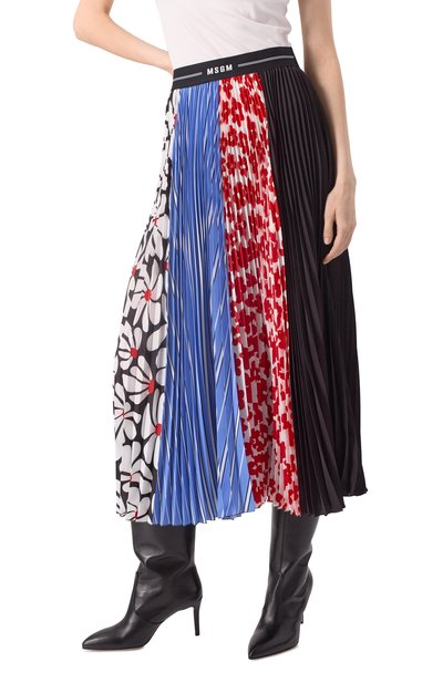 Плиссированная юбка MSGM разноцветного цвета по цене 55750 руб., арт. 3841MDD25P/257265, фото 3 Плиссированная юбка MSGM, арт. 3841MDD25P/257265, фото 3