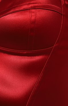 Женский атласный топ DOLCE & GABBANA красного цвета, арт. F7W98T/GDCDC | Фото 5 (Материал внешний: Синтетический материал; Стили: Гламурный; Нос: �Не проставлено; Рукава: На бретелях)