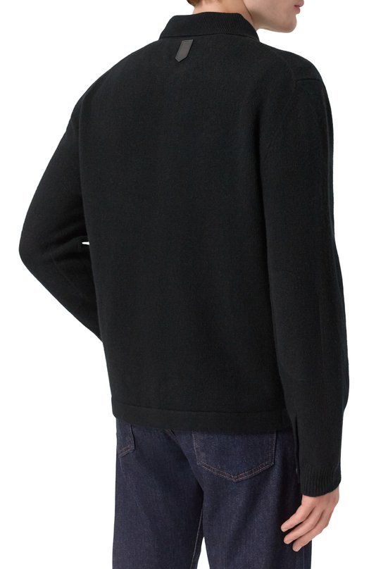 Кардиган из шерсти и кашемира Canali C1142/MK02164 Чёрный  C1142/MK02164 Фото 4