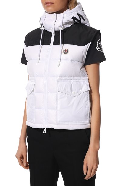 Пуховый жилет ciboure MONCLER белого цвета по цене 139500 руб., арт. H1-093-1A001-01-53A0E, фото 3 Пуховый жилет ciboure MONCLER, арт. H1-093-1A001-01-53A0E, фото 3