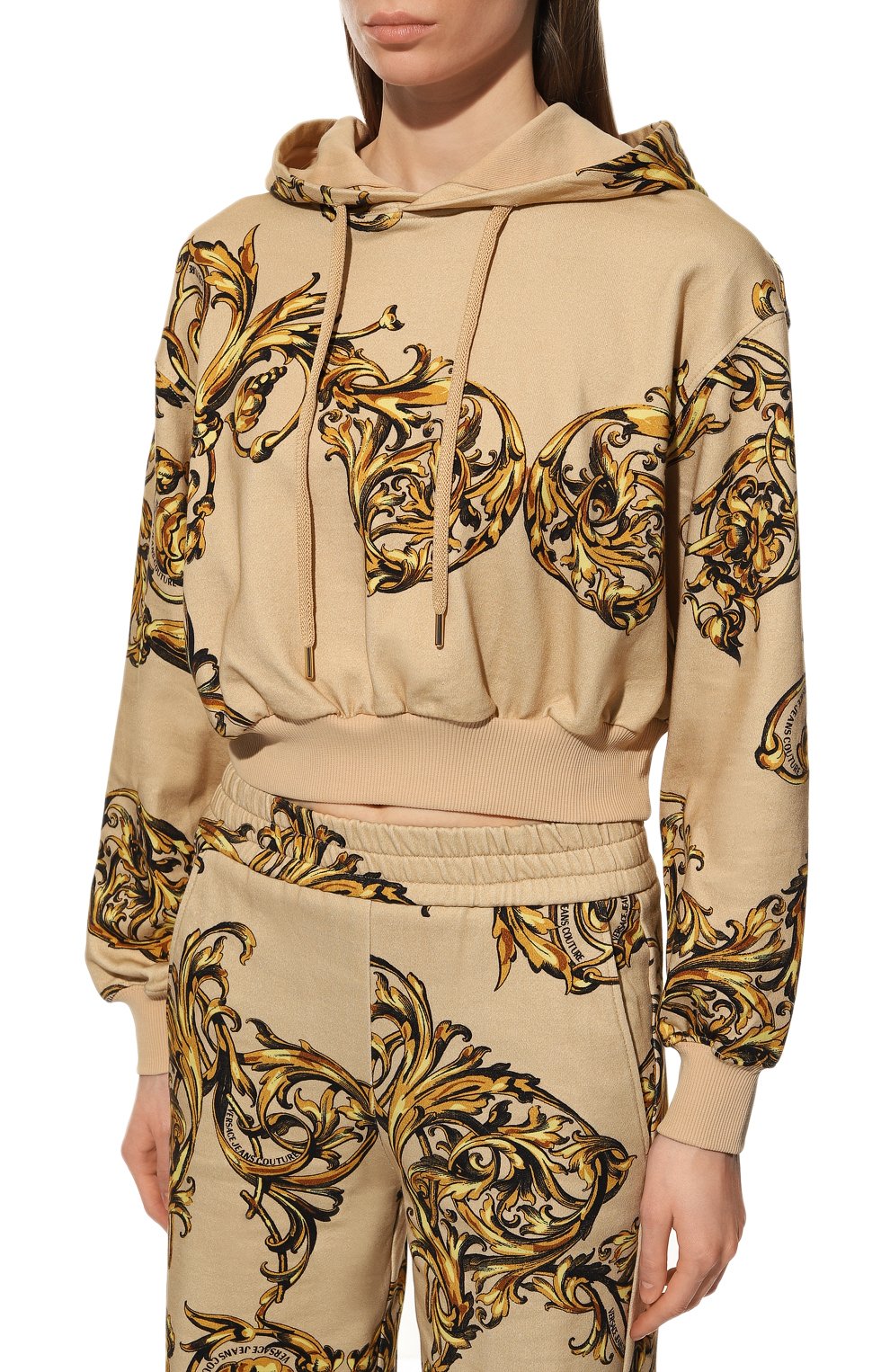 Хлопковое худи VERSACE JEANS COUTURE, арт. 72HAI314-72DP314 FELPA PRINT GARLAND 712+948/FS019, фото 3