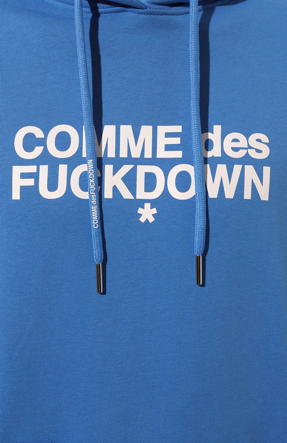 Хлопковое худи COMME DES FUCKDOWN синего цвета по цене 19950 руб., арт. CDFU2109, фото 5 Хлопковое худи COMME DES FUCKDOWN, арт. CDFU2109, фото 5