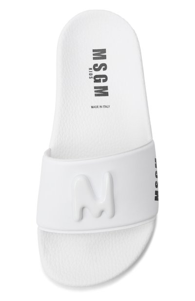 Шлепанцы MSGM KIDS белого цвета по цене 10950 руб., арт. 82511/VAR1_001, фото 4 Шлепанцы MSGM KIDS, арт. 82511/VAR1_001, фото 4