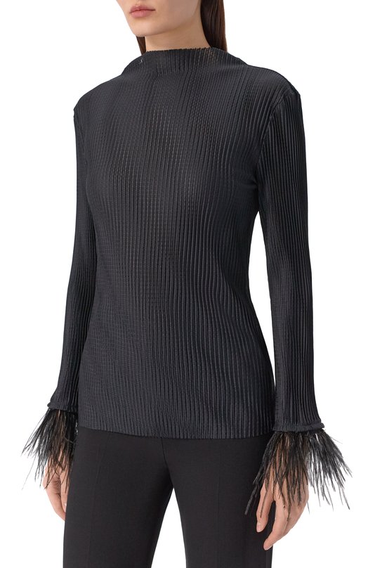 Топ с отделкой перьями BOSS 50548647 Чёрный  50548647 Фото 3