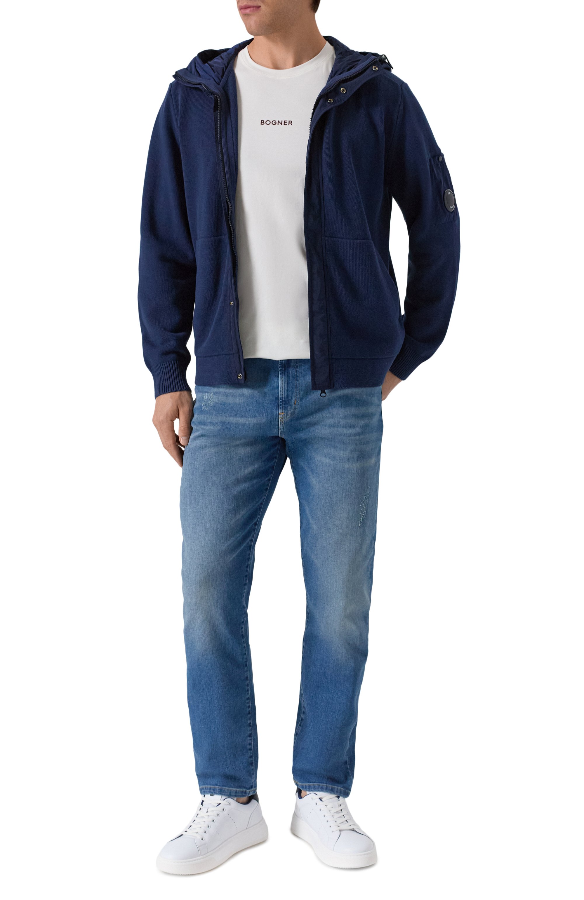 Хлопковый кардиган C.P. COMPANY темно-синего цвета по цене 68200 руб., арт. 18CMKN027A006056M, фото 2 Хлопковый кардиган C.P. COMPANY, арт. 18CMKN027A006056M, фото 2