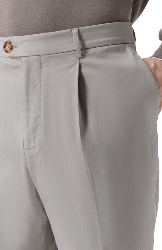 Хлопковые брюки Brunello Cucinelli M289LE1450 Зелёный  M289LE1450 Фото 5
