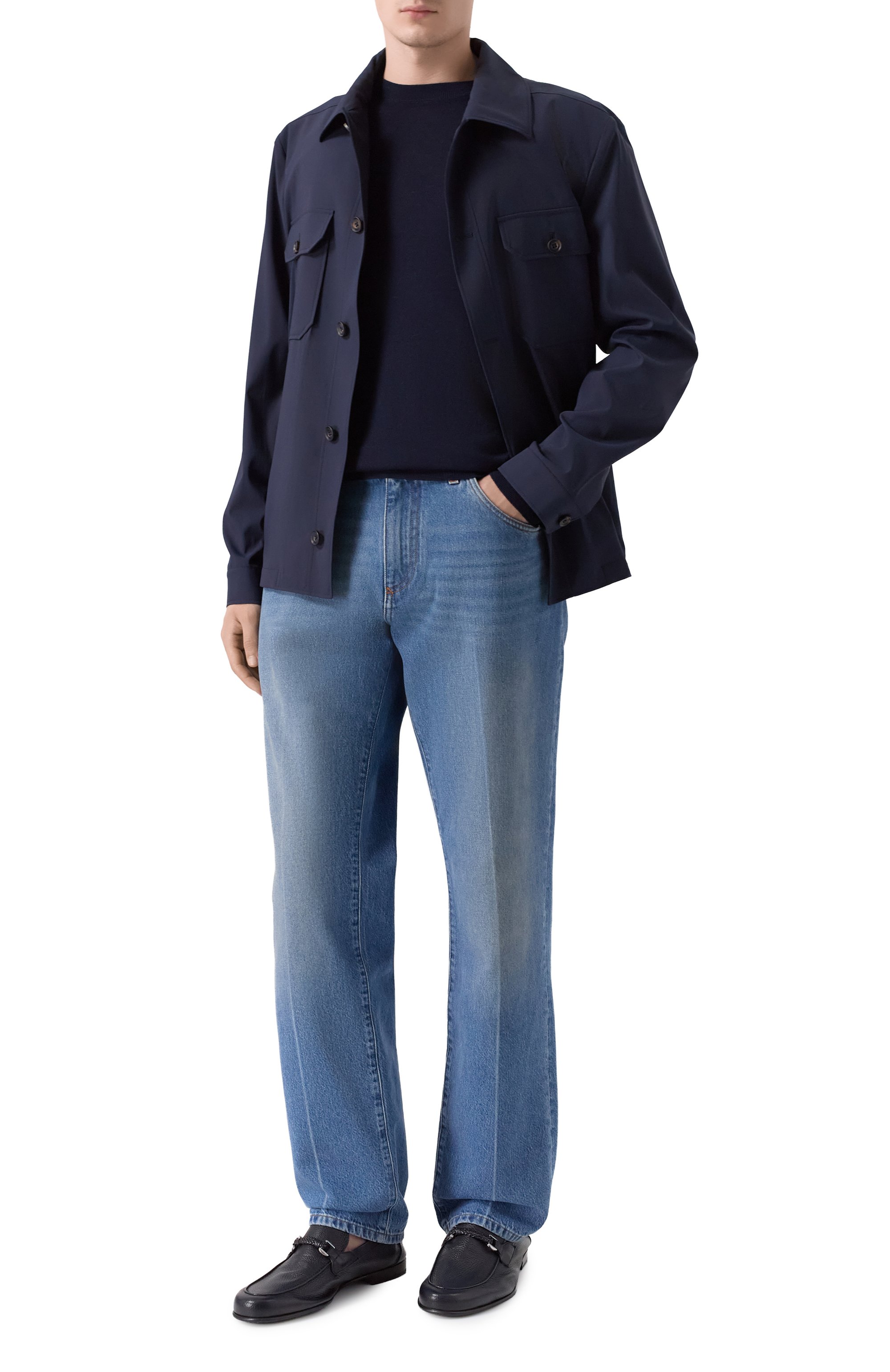 Кожаные лоферы BARRETT темно-синего цвета по цене 86600 руб., арт. B171U067.4/CERV0 ASP0RT, фото 2 Кожаные лоферы BARRETT, арт. B171U067.4/CERV0 ASP0RT, фото 2