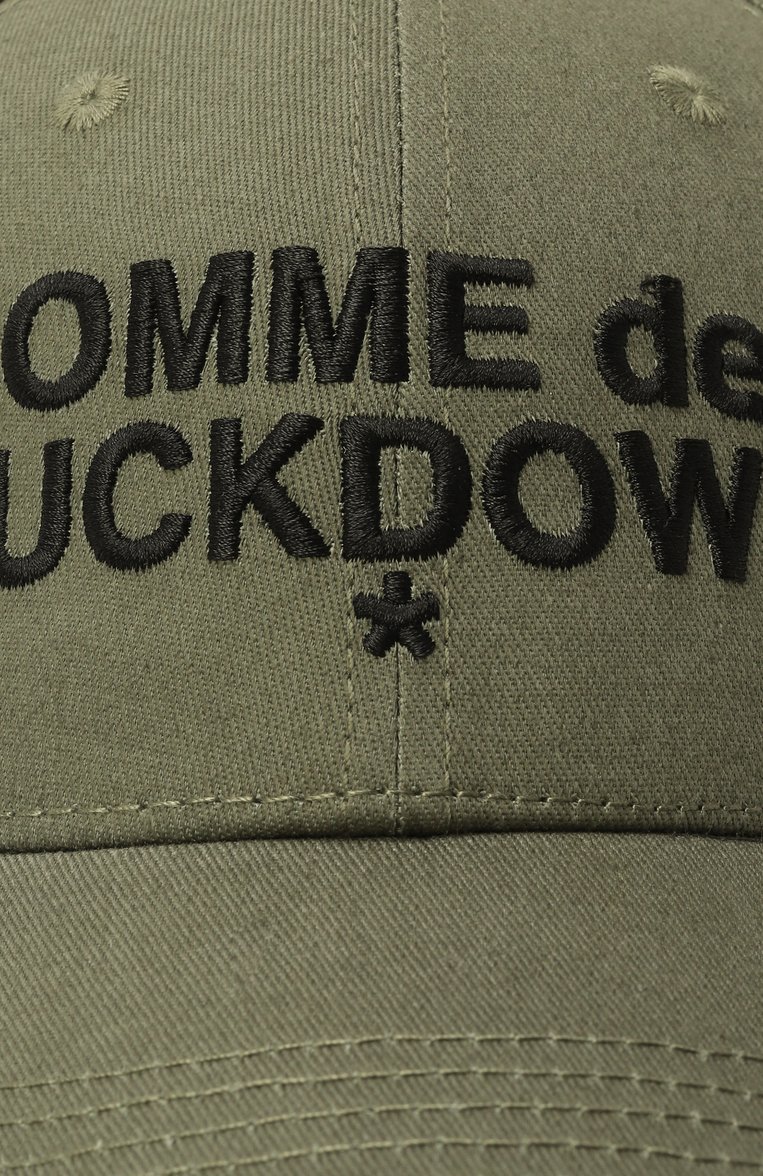 Мужская хлопковая бейсболка COMME DES FUCKDOWN хаки цвета, арт. CFACX00210 | Фото 4 (Материал: Хлопок, Текстиль; Нос: Не проставлено)