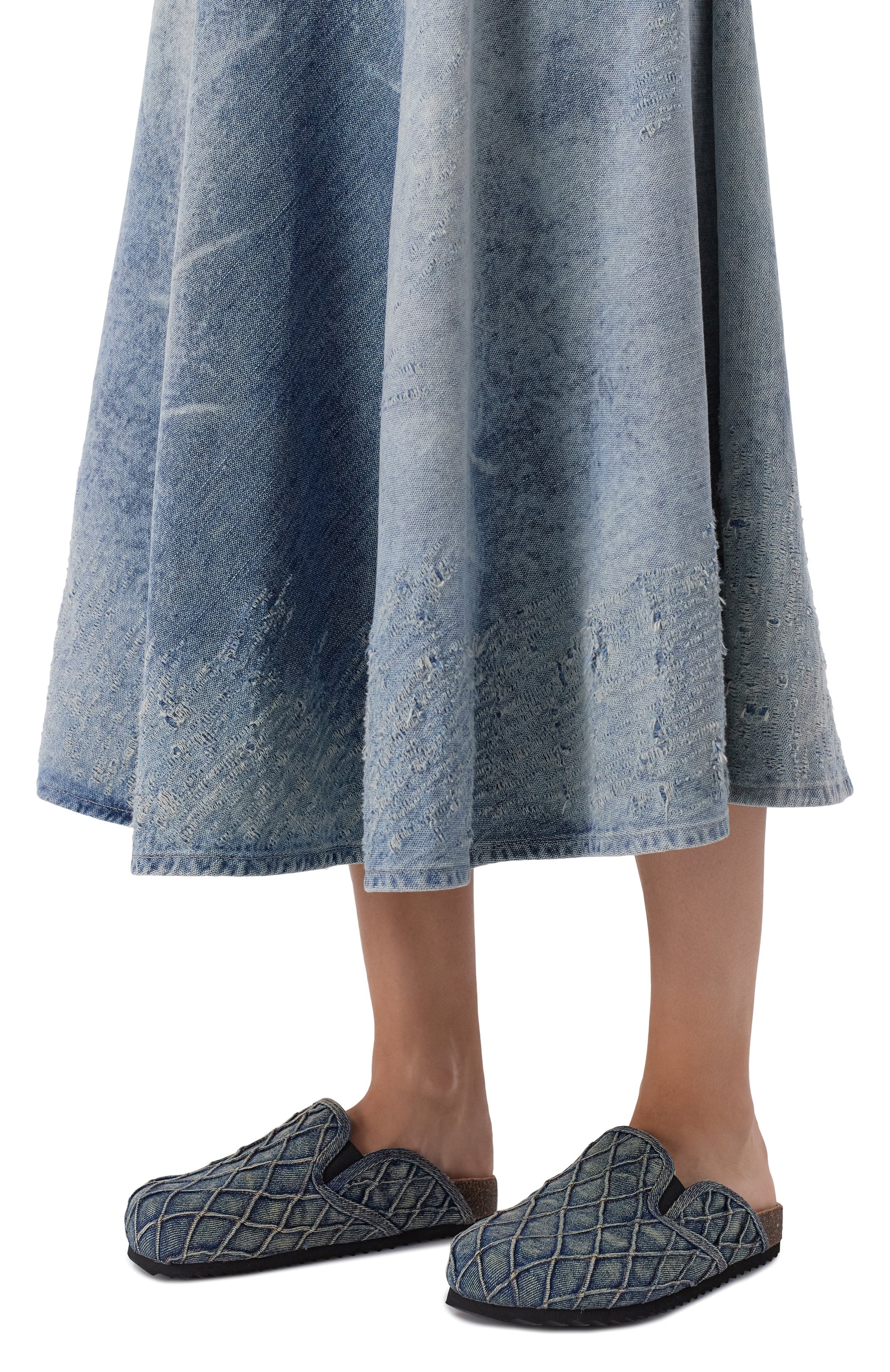 Текстильные сабо DIESEL голубого цвета по цене 23700 руб., арт. Y03840/P7504, фото 2 Текстильные сабо DIESEL, арт. Y03840/P7504, фото 2